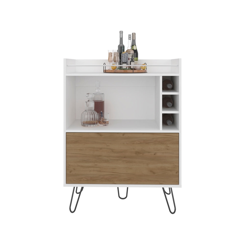 Platea Bar Cabinet Living Room WhiteMacadamia
