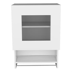 Papua Kitchen Wall Cabinet with Doors and Interior Shelves Engineered Wood Storage Organizer for Kitchen Use White Finish