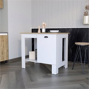 Shoproni Kitchen Island White Engineered Wood