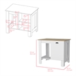 Shoproni Kitchen Island White Engineered Wood