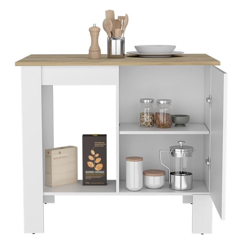 Shoproni Kitchen Island White Engineered Wood