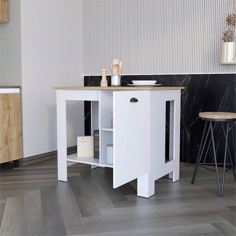 Shoproni Kitchen Island White Engineered Wood