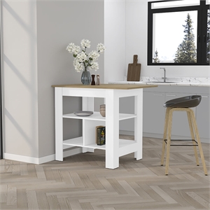 Pompeya  Kitchen Island White Engineered Wood