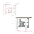 Pompeya  Kitchen Island White Engineered Wood