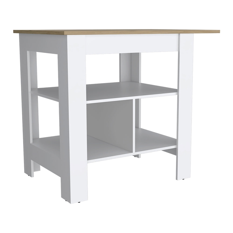 Pompeya  Kitchen Island White Engineered Wood