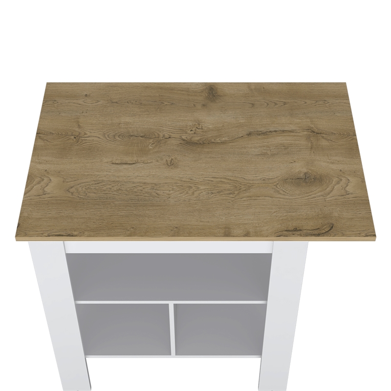 Pompeya  Kitchen Island White Engineered Wood