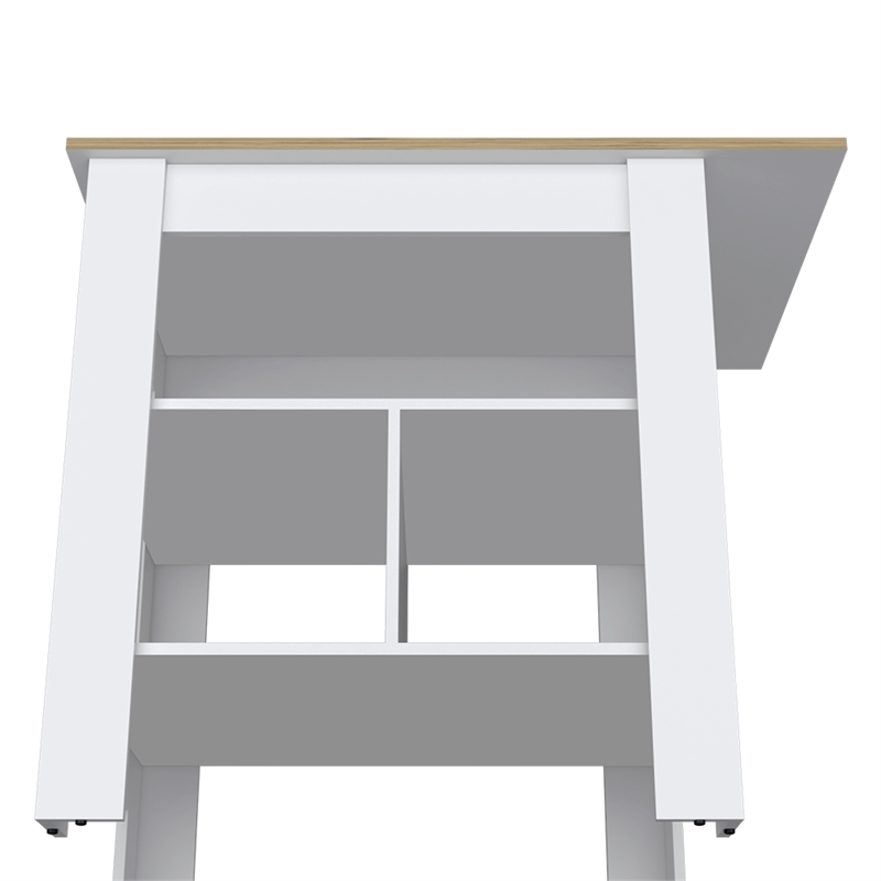 Pompeya  Kitchen Island White Engineered Wood