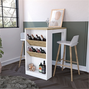 Gunees  Kitchen Island White Engineered Wood
