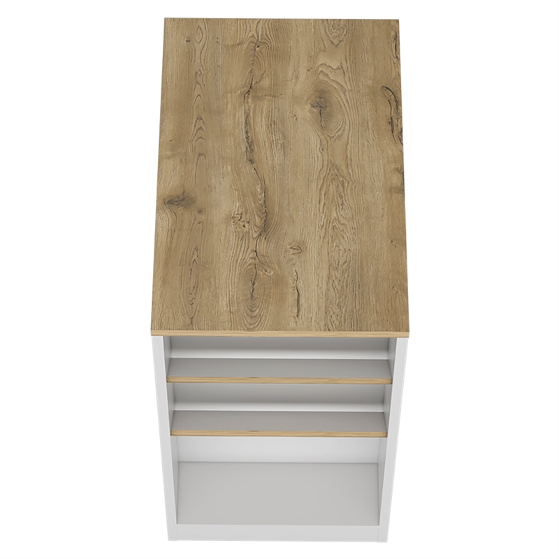Gunees  Kitchen Island White Engineered Wood