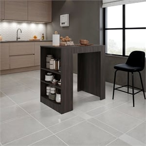 Rosstree Kitchen Island Compact Black Wood Kitchen Island
