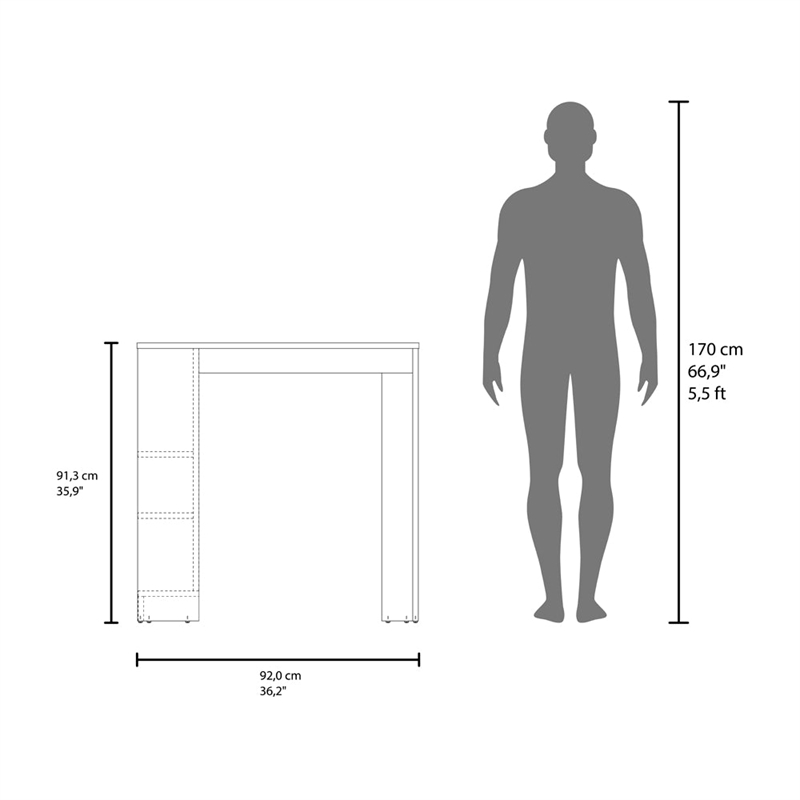 Rosstree Kitchen Island Compact Black Wood Kitchen Island