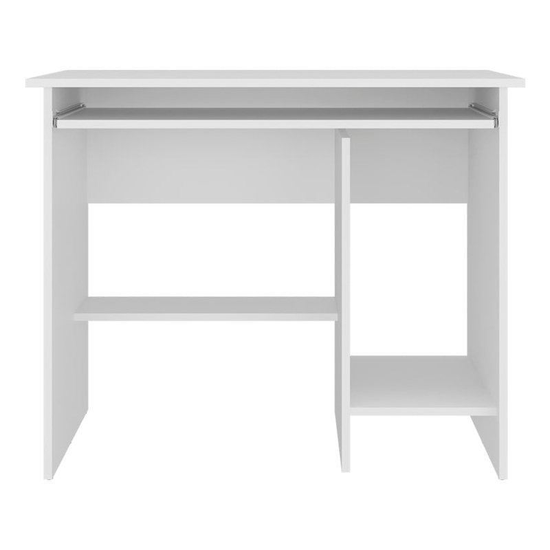 Greenfields Modern Desk with Storage Shelves White Manufactured Wood