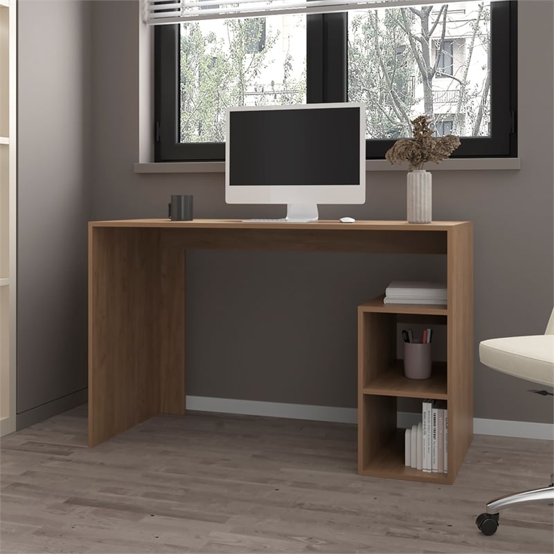 Rolla Writing Desk Engineered Wood Home Office Light Pine Finish