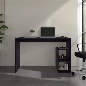 Endura Desk Modern Black Desk with Side Storage