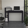 Malibu Desk Modern Black Wood Writing Desk with Integrated Storage Shelves