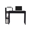 Malibu Desk Modern Black Wood Writing Desk with Integrated Storage Shelves