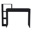 Malibu Desk Modern Black Wood Writing Desk with Integrated Storage Shelves