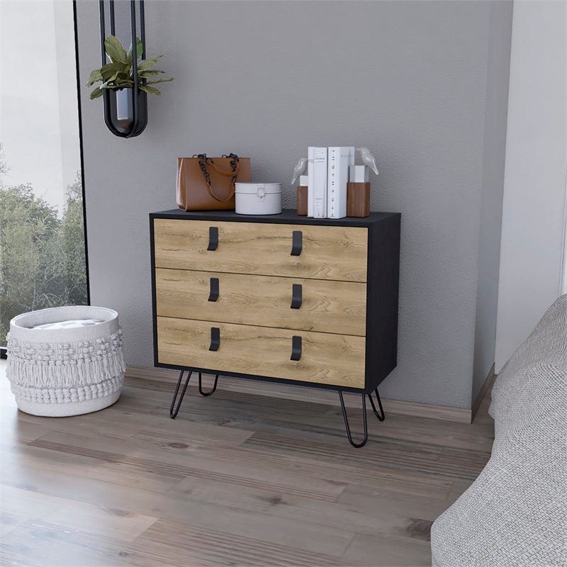 Dresser Magness Bedroom Black  Macadamia Engineered Wood