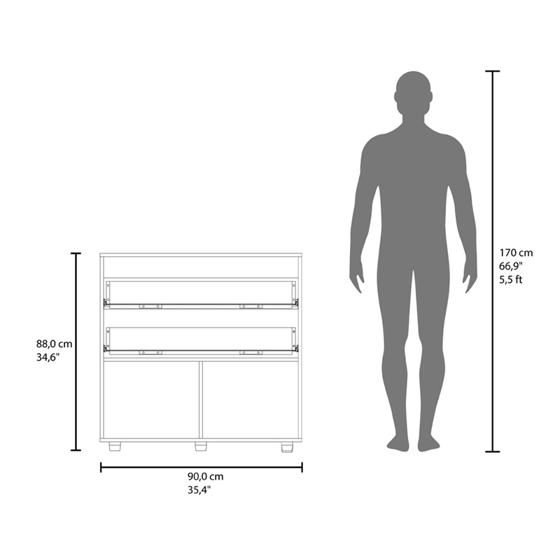 Aldan Modern Bedroom Dresser with Multiple Storage Drawers Engineered Wood Cabinet Furniture Organizer for Bedroom Storage White Finish