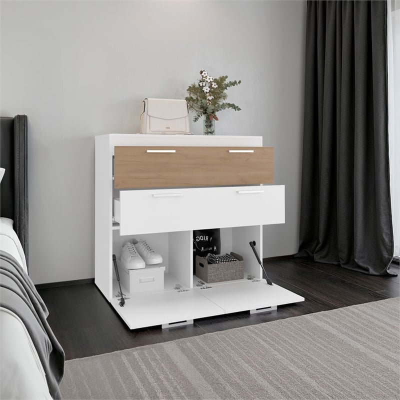 Aldan Modern Bedroom Dresser with Multiple Storage Drawers Engineered Wood Cabinet Furniture Organizer for Bedroom Storage White Finish