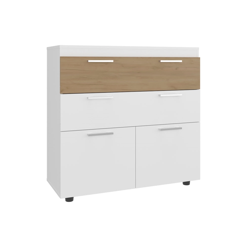 Aldan Modern Bedroom Dresser with Multiple Storage Drawers Engineered Wood Cabinet Furniture Organizer for Bedroom Storage White Finish