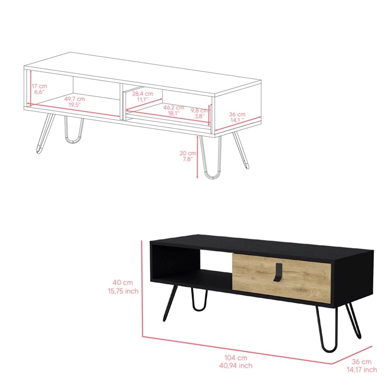 Coffee Table Magness Living Room Black  Macadamia