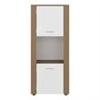Dorneyville Modern Bookcase with Storage White and Beige Wood Finish