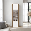 Dupont Bookcase Modern Tall Storage Cabinet with White & Manufactured Wood