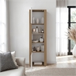 Dupont Bookcase Modern Tall Storage Cabinet with White & Manufactured Wood