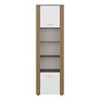 Dupont Bookcase Modern Tall Storage Cabinet with White & Manufactured Wood