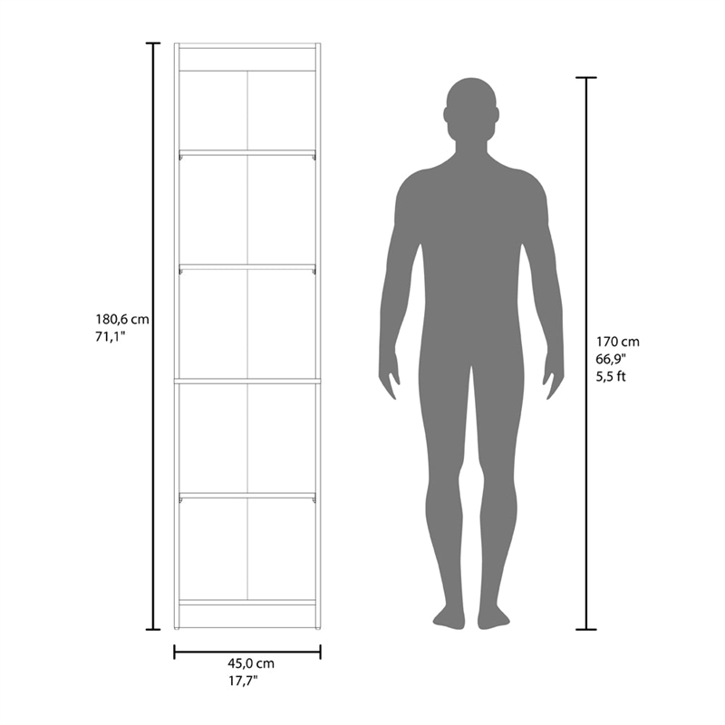 Sunflower Tall Bookcase Storage Cabinet with Multiple Shelves Engineered Wood Furniture Organizer for Living Room Bedroom and Home Office Storage White Finish Modern Design