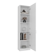 Sunflower Tall Bookcase Storage Cabinet with Multiple Shelves Engineered Wood Furniture Organizer for Living Room Bedroom and Home Office Storage White Finish Modern Design