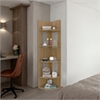 Camellia Corner Bookcase Engineered Wood Storage Cabinet Beige Finish