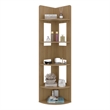 Camellia Corner Bookcase Engineered Wood Storage Cabinet Beige Finish