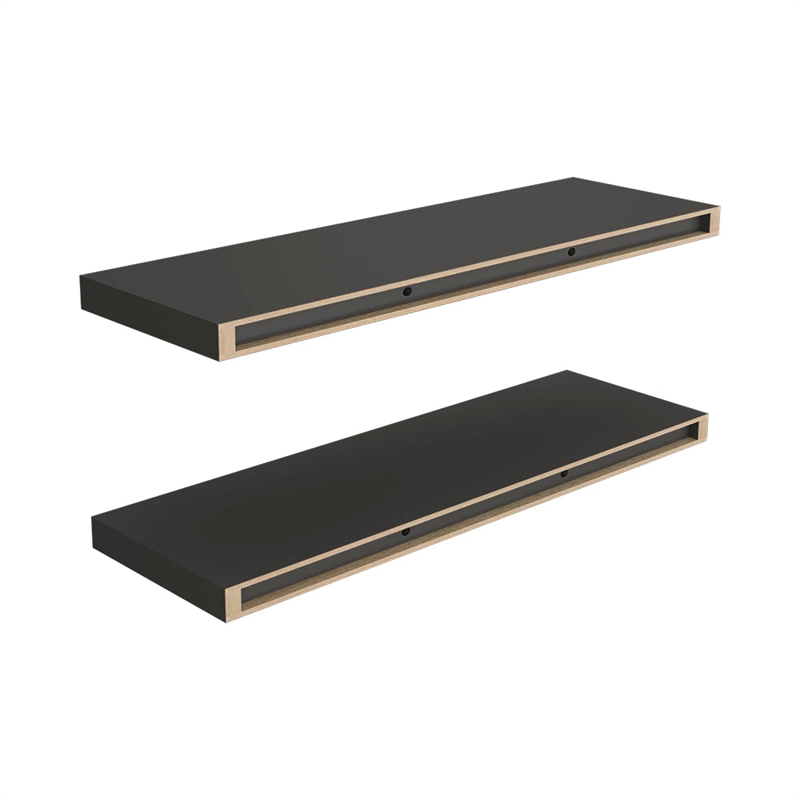 Double Floating Shelf Dallas Living Room Matt Gray