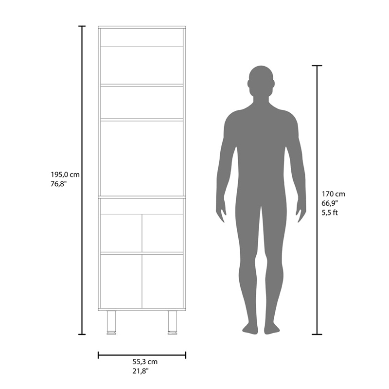 SOHAM Kitchen Pantry Cabinet Tall Storage Unit