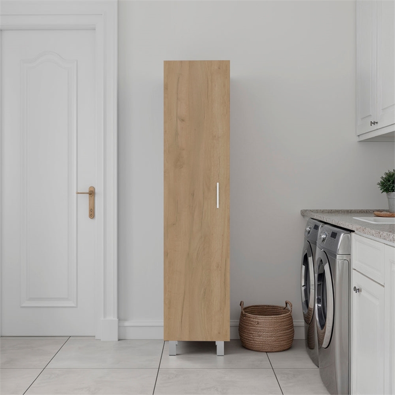 Hudson Storage Cabinet with Shelves and Doors Engineered Wood Organizer for Living Room or Kitchen Beige