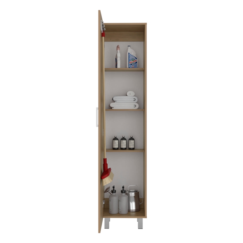 Hudson Storage Cabinet with Shelves and Doors Engineered Wood Organizer for Living Room or Kitchen Beige