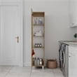 Hudson Storage Cabinet with Shelves and Doors Engineered Wood Organizer for Living Room or Kitchen Beige