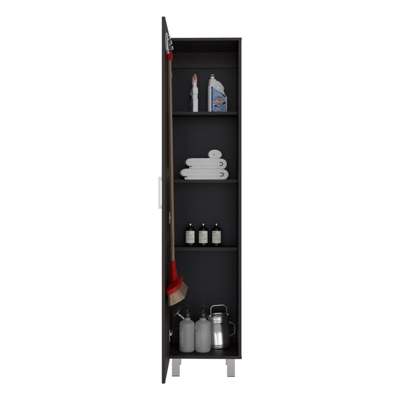 Sunflower Tall Bookcase Storage Cabinet with Multiple Shelves Engineered Wood Furniture Organizer for Living Room or Kitchen Dark Walnut Finish Modern Design