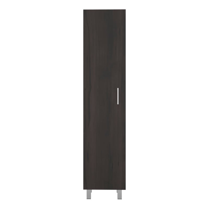 Sunflower Tall Bookcase Storage Cabinet with Multiple Shelves Engineered Wood Furniture Organizer for Living Room or Kitchen Dark Walnut Finish Modern Design