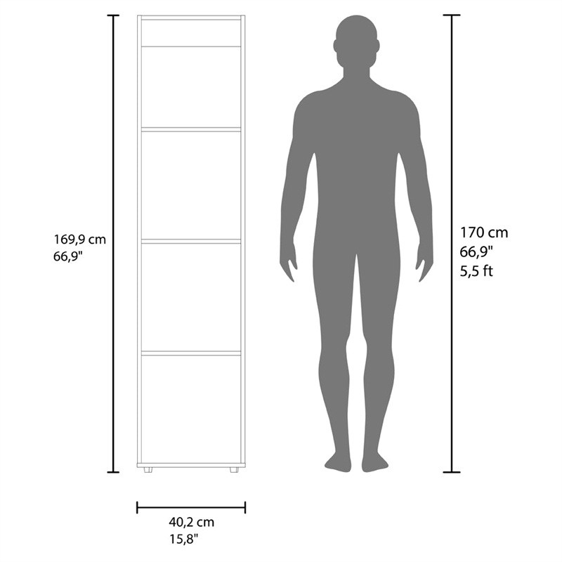 Jasmine Wardrobe with Full Length Mirror Slim