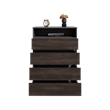 Aberdeen Modern 4 Drawer Chest Dresser for Bedroom Storage Engineered Wood Furniture Cabinet Matte Brown Finish