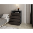 Aberdeen Modern 4 Drawer Chest Dresser for Bedroom Storage Engineered Wood Furniture Cabinet Matte Brown Finish