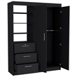 Armoire Rumanu Bedroom Black Engineered Wood