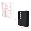 Armoire Rumanu Bedroom Black Engineered Wood