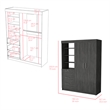 Rumanu Bedroom Armoire Wardrobe Closet with Storage Shelves and Hanging Rod Engineered Wood Furniture Organizer for Bedroom Storage Smoke Gray Finish Modern Design