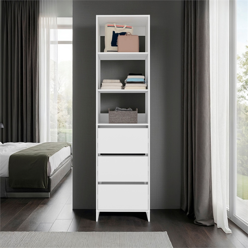 Maplewood Closet Boost Bedroom White Engineered Wood