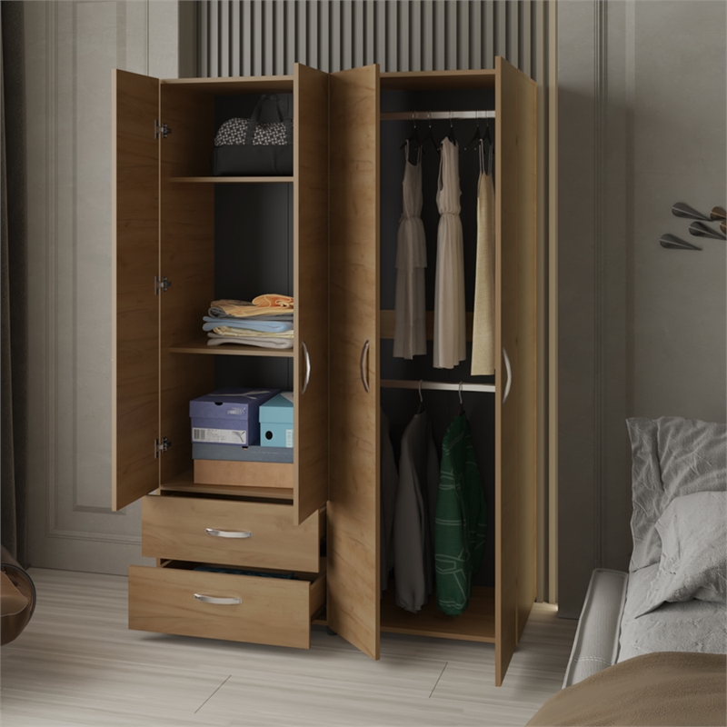 Crafton Armoire Bedroom Natural Oak Engineered Wood