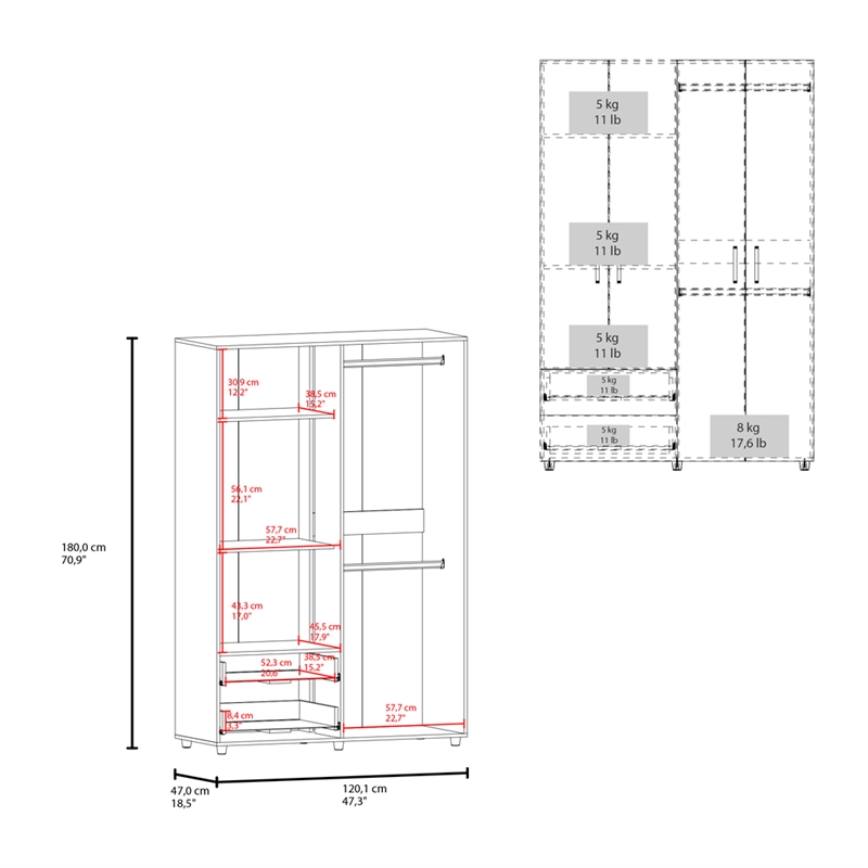 Crafton Armoire Bedroom Natural Oak Engineered Wood